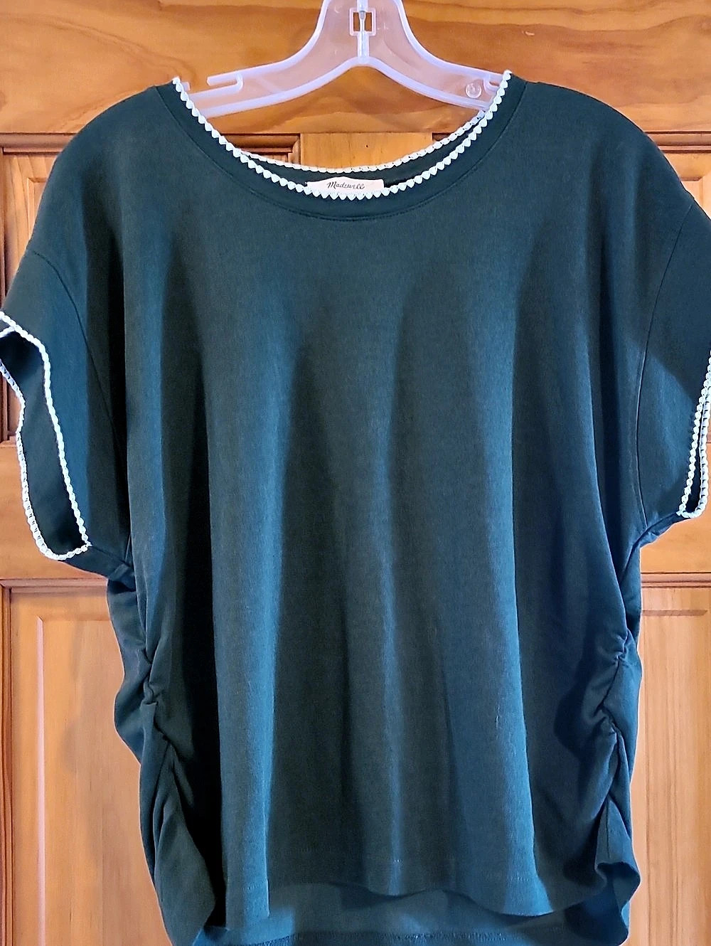 Madewell Crochet-Trim Shirt Green XL